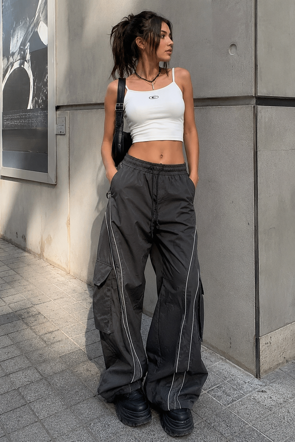 Calças Cargo Vintage Y2K Oversized Femininas